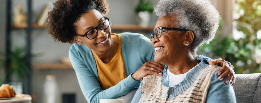 Caregiver spending quality time with a client